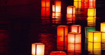 終戦記念日の灯篭流し